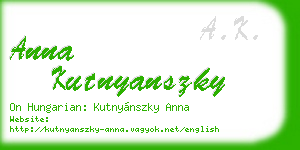 anna kutnyanszky business card